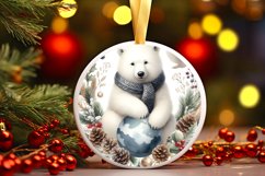 Polar Bear Round Ornament Sublimation PNG Product Image 3