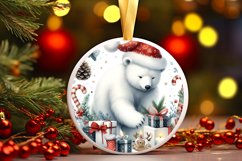 Polar Bear Round Ornament Sublimation PNG Product Image 2