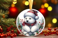 Polar Bear Round Ornament Sublimation PNG Product Image 1
