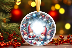 Round Christmass Ornament Sublimation|Clipart Product Image 1