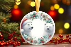 Winter Polar Bear Ornament Sublimation PNG Product Image 1