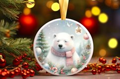 Winter Polar Bear Ornament Sublimation PNG Product Image 1