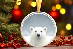 Winter Polar Bear Ornament Sublimation PNG Product Image 1