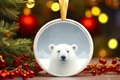 Winter Polar Bear Ornament Sublimation PNG Product Image 1
