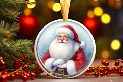 Santa Round Ornament Sublimation PNG Product Image 3