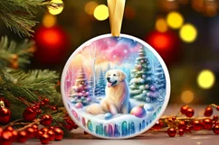 Winter Scene with Dog Sublimation PNG Product Image 3