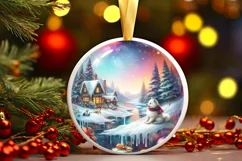 Winter Scene with Dog Sublimation PNG Product Image 3