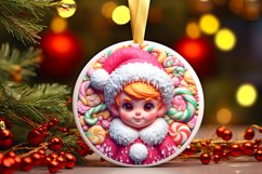 Santa's Boy Round Ornament Sublimation PNG Product Image 1