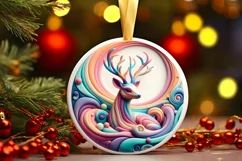 Christmas Deer Ornament Sublimation PNG Product Image 3