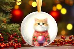 Round Christmass Ornament Sublimation|Clipart Product Image 1
