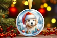 Winter Puppy Portrait Sublimation PNG Product Image 3