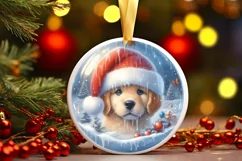 Winter Puppy Portrait Sublimation PNG Product Image 1