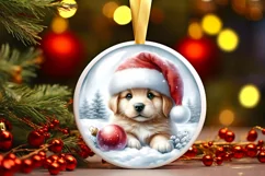 Winter Puppy Portrait Sublimation PNG Product Image 2