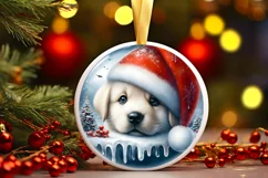 Winter Puppy Portrait Sublimation PNG Product Image 1