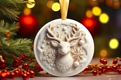 Martzipan Deer Round Ornament Sublimation PNG Product Image 3