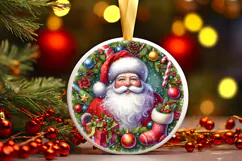 Round Christmass Ornament Sublimation|Clipart Product Image 1
