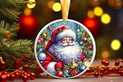 Santa Round Ornament Sublimation PNG Product Image 1