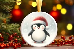 Winter Penguin Christmas Ornament PNG Product Image 1