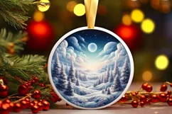 Winter Candy Round Ornament Sublimation PNG Product Image 1