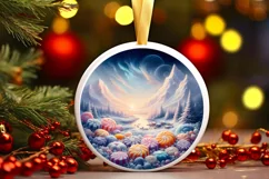 Winter Candy Round Ornament Sublimation PNG Product Image 3