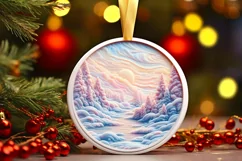 Winter Candy Round Ornament Sublimation PNG Product Image 2