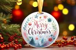 Round Christmass Ornament Sublimation|Clipart Product Image 1