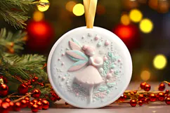 Round Christmass Ornament Sublimation|Clipart Product Image 1