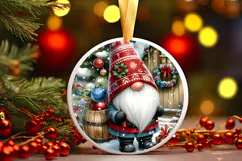 Round Christmass Ornament Sublimation|Clipart Product Image 1