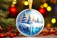 Winter Scene Christmas Ornament PNG Product Image 1