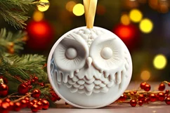 3D Owl Winter Christmas Sublimation PNG Product Image 1