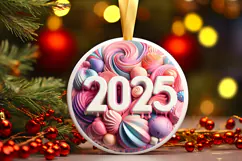 Round Christmass Ornament Sublimation|Clipart Product Image 1