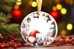 Round Christmass Ornament Sublimation|Clipart Product Image 1