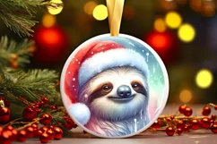 Winter Sloth Portrait Sublimation PNG Product Image 3