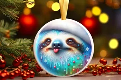 Winter Sloth Portrait Sublimation PNG Product Image 3