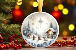Nativity Scene Christmas Ornament PNG Product Image 3