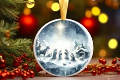 Nativity Scene Christmas Ornament PNG Product Image 3