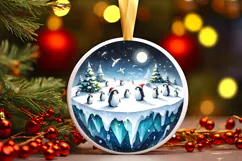 Round Christmass Ornament Sublimation|Clipart Product Image 1