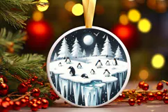 Round Christmass Ornament Sublimation|Clipart Product Image 1