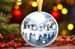 Round Christmass Ornament Sublimation|Clipart Product Image 1