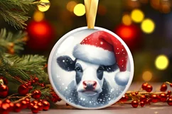 Winter Cow Portrait Sublimation PNG Product Image 3