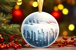 Winter Sleigh Scene Sublimation PNG Product Image 1