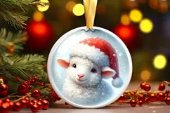 Winter Lamb Portrait Sublimation PNG Product Image 2