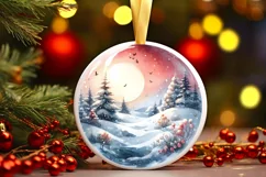 Spain Winter Scene Christmas Ornament PNG Product Image 1
