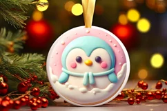Christmas Penguin Ornament Sublimation PNG Product Image 2