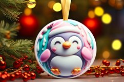 Polar Bear 3D Martzipan with Depth Ornament Sublimation PNG Product Image 1