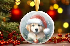 Dog Christmas Ornament Sublimation PNG Product Image 1