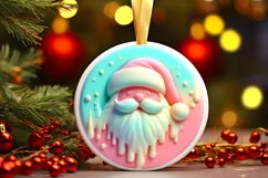 Pastell 3D Santa Christmas PNG Product Image 1