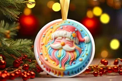 Pastell 3D Santa Christmas PNG Product Image 1