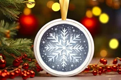 Snowflake Christmas Ornament Sublimation PNG Product Image 1