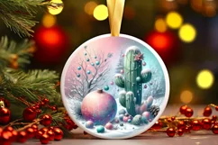 Colorfull Cactus Winter Scene PNG Product Image 3